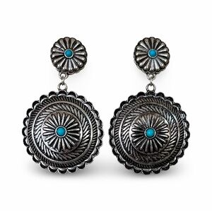 Boho Ranch Shop Silver Concho Pierced Earrings